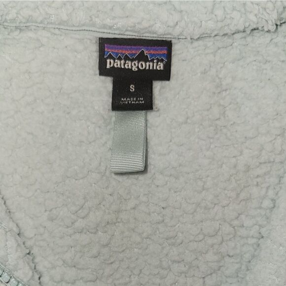 Patagonia Worn Wear Light Mint Blue Pullover Zip Fleece S - Picture 8 of 10